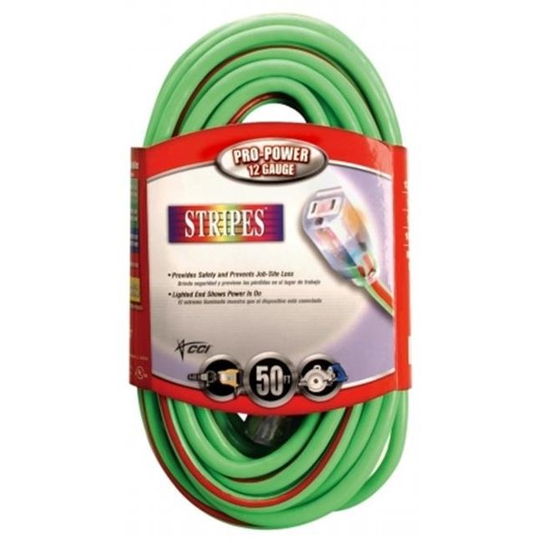 Southwire Coleman Cable 50ft. 12-3 Stripes Outdoor Extension Cord  02548-54 02548-54